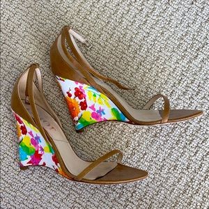 Christian Dior Vintage Floral Wedge - Rose Moyen